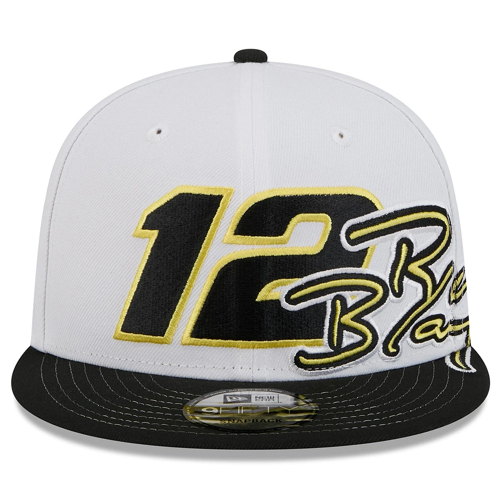 Men's New Era White/Black Ryan Blaney  9FIFTY Snapback Hat