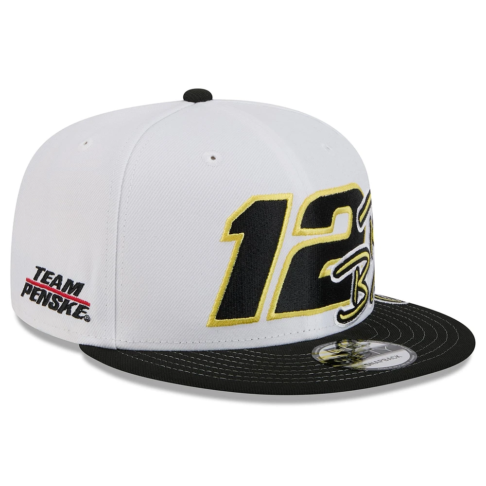 Men's New Era White/Black Ryan Blaney  9FIFTY Snapback Hat