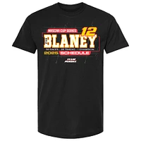 Men's Team Penske Black Ryan Blaney 2025 NASCAR Cup Series Schedule T-Shirt