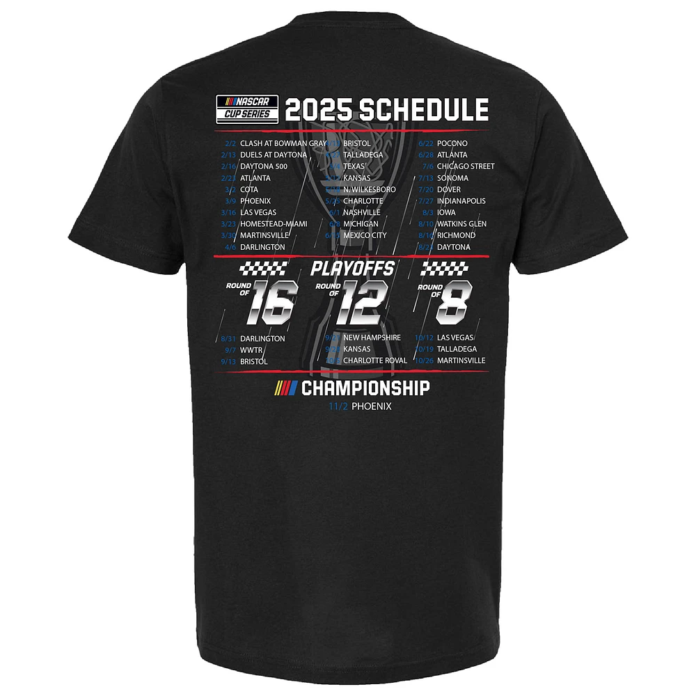 Men's Team Penske Black Ryan Blaney 2025 NASCAR Cup Series Schedule T-Shirt