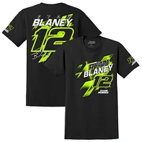 T-shirt noir avec numéro Ryan Blaney de l'équipe Penske pour hommes