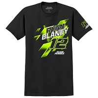 T-shirt noir avec numéro Ryan Blaney de l'équipe Penske pour hommes