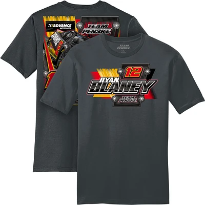 Men's Team Penske  Charcoal Ryan Blaney Advance Auto Parts T-Shirt