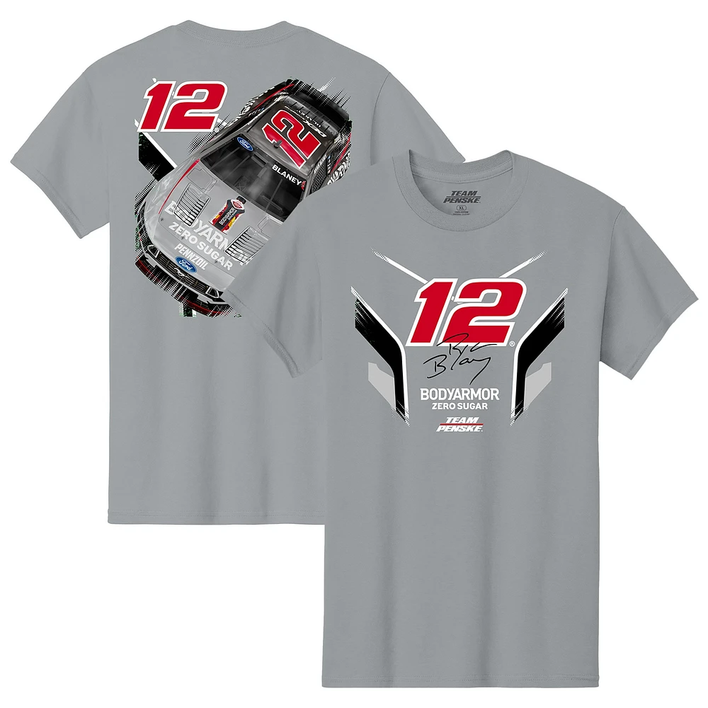 Men's Team Penske  Gray Ryan Blaney Body Armor Car T-Shirt