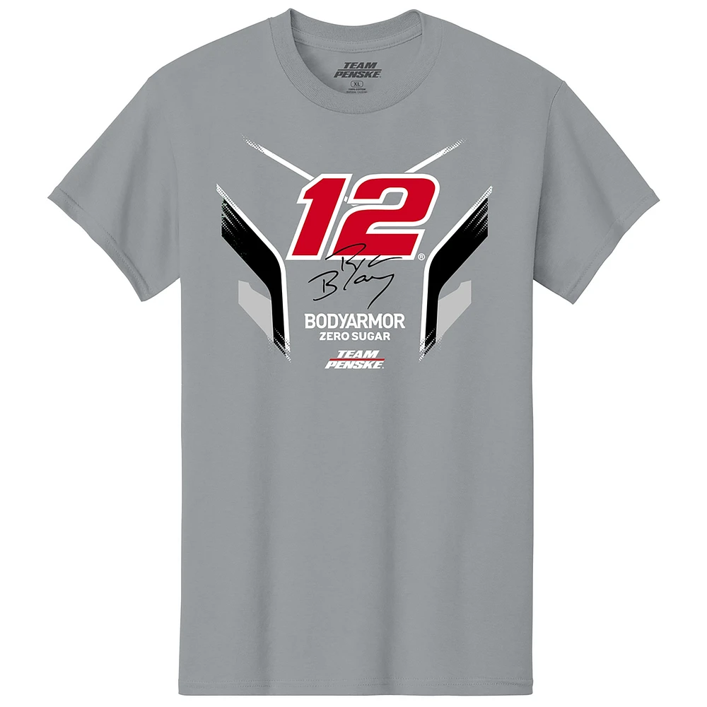 Men's Team Penske  Gray Ryan Blaney Body Armor Car T-Shirt
