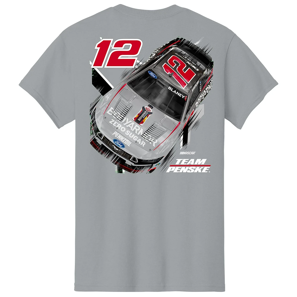Men's Team Penske  Gray Ryan Blaney Body Armor Car T-Shirt