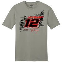 T-shirt de style vie gris l'équipe Penske pour hommes Ryan Blaney