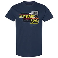 T-shirt bleu marine pour homme de l'équipe Penske Ryan Blaney Menards Car