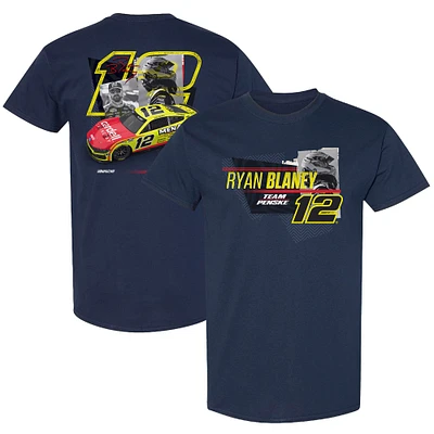 T-shirt bleu marine pour homme de l'équipe Penske Ryan Blaney Menards Car