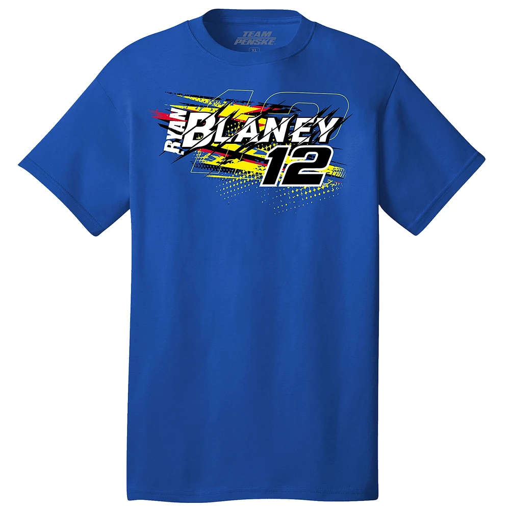 Men's Team Penske  Royal Ryan Blaney Menards Cardell #12 Car T-Shirt