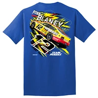 Men's Team Penske  Royal Ryan Blaney Menards Cardell #12 Car T-Shirt
