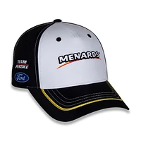 Casquette réglable pour uniforme de Ryan Blaney Menards de l'équipe Penske pour hommes, blanc/noir