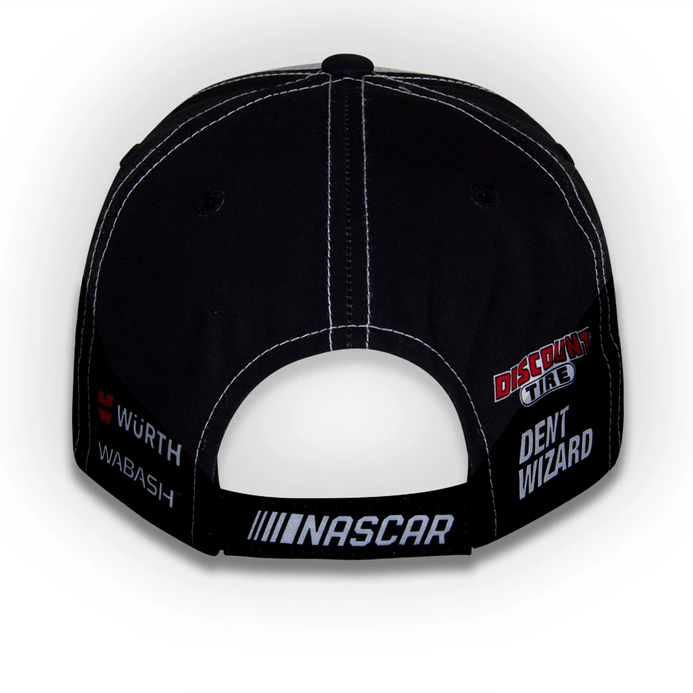 Casquette réglable pour uniforme de Ryan Blaney Menards de l'équipe Penske pour hommes, blanc/noir