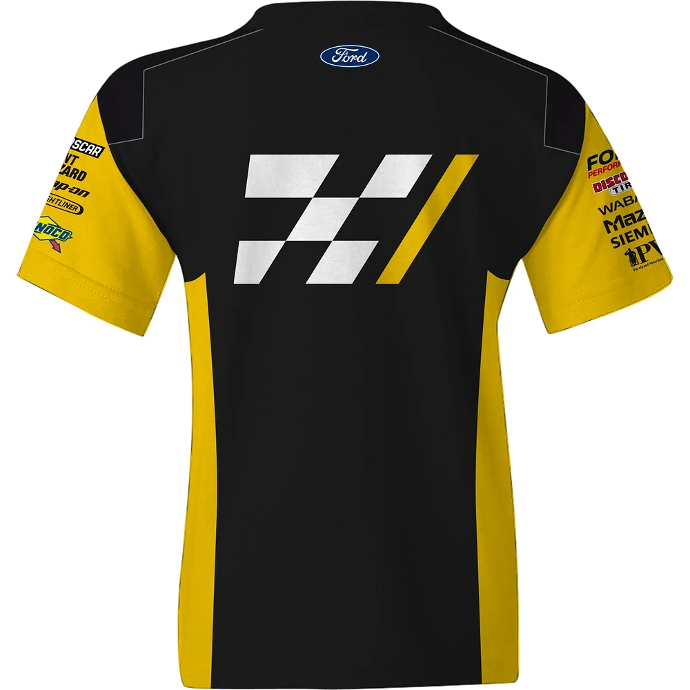 T-shirt uniforme pour jeunes de l'équipe Penske, noir/jaune, Ryan Blaney Advance Auto Parts