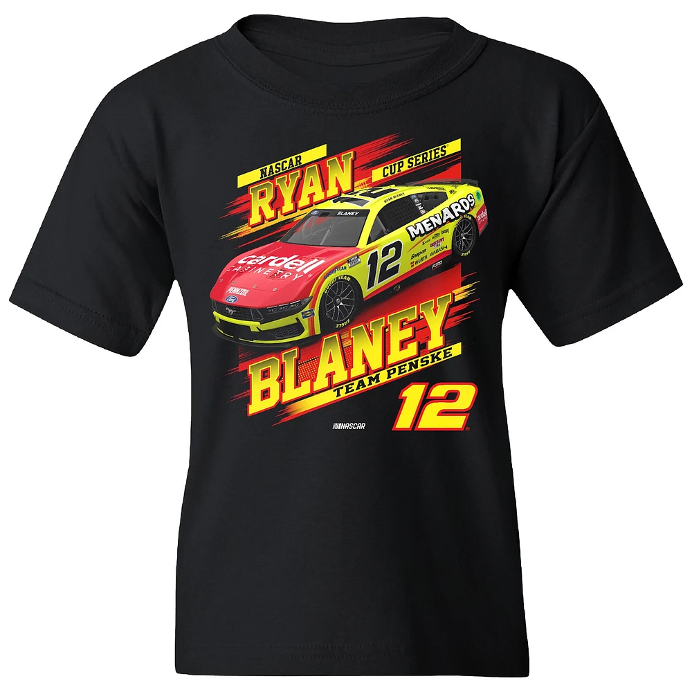 Youth Team Penske Black Ryan Blaney Menards Car T-Shirt