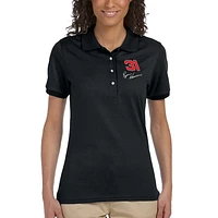 Polo de course pour femme Ryan Newman, drapeau à damier, noir