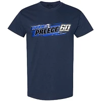 T-shirt à damier pour homme avec nom et numéro Ryan Preece bleu marine