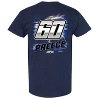 T-shirt à damier pour homme avec nom et numéro Ryan Preece bleu marine