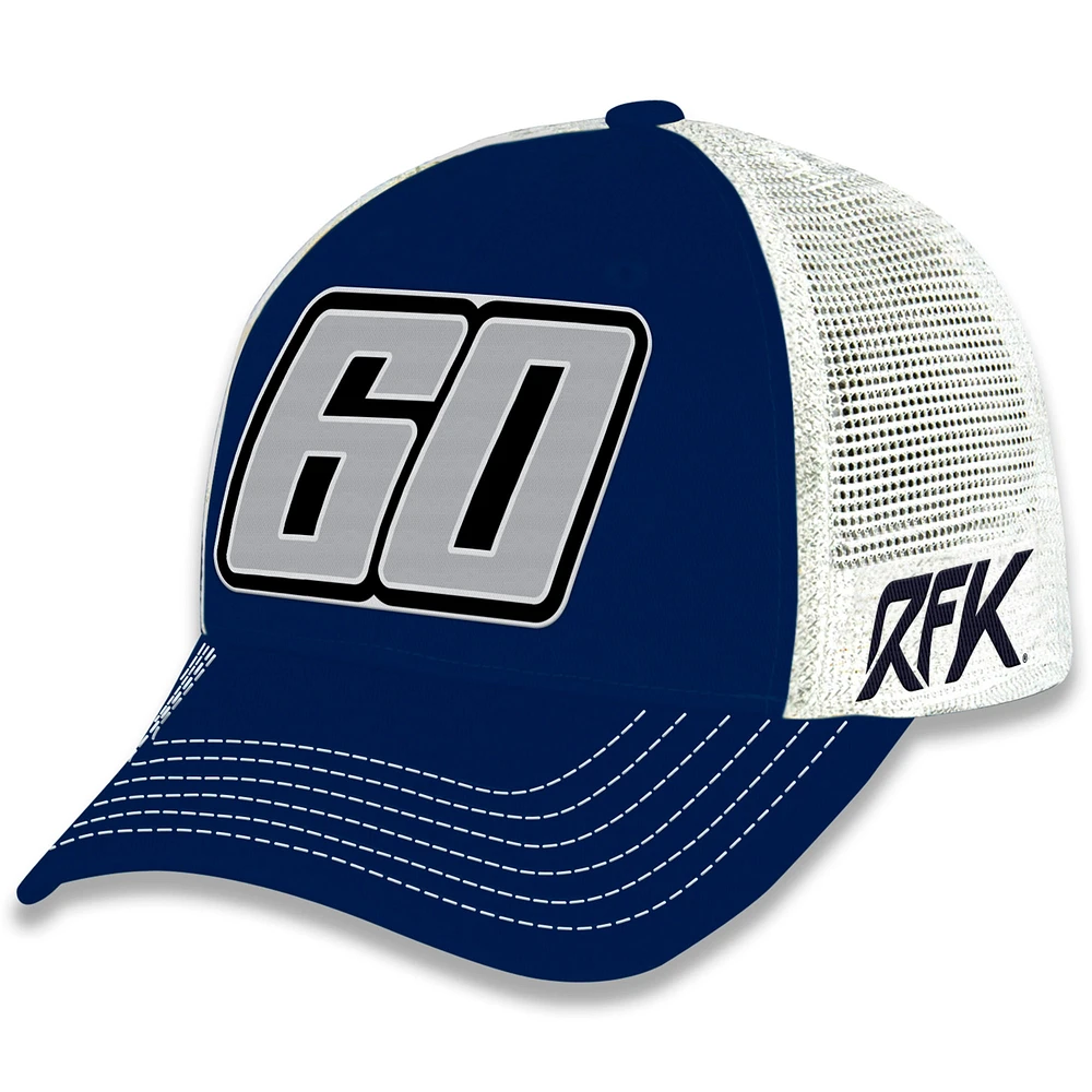 Casquette ajustable Ryan Preece Number pour homme avec drapeau à damier et logo bleu marine