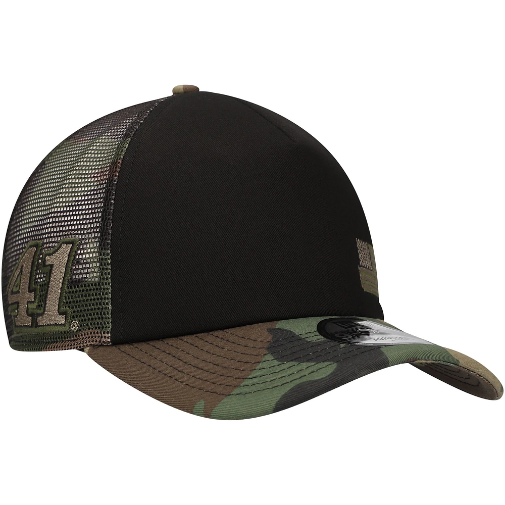 Casquette réglable Ryan Preece Trucker 9FORTY New Era noir/camouflage pour hommes