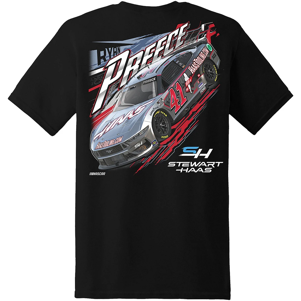 T-shirt noir Ryan Preece Haas-Tooling Car Collection Stewart-Haas Racing Team pour hommes