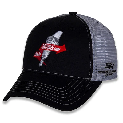 Men's Stewart-Haas Racing Team Collection  Black Ryan Preece Haas Tooling Team Sponsor Adjustable Hat