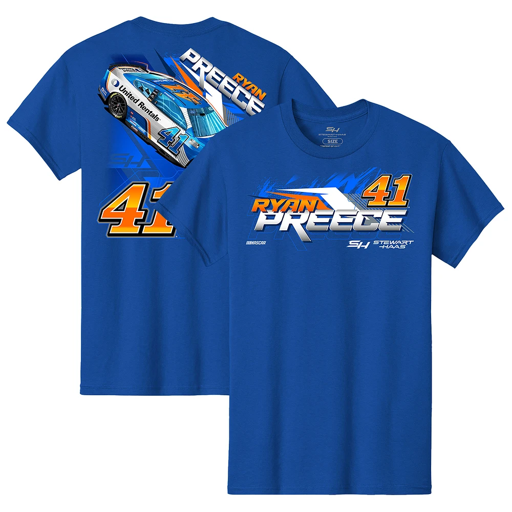 T-shirt de voiture Stewart-Haas Racing Team Collection Royal Ryan Preece United Rentals pour hommes