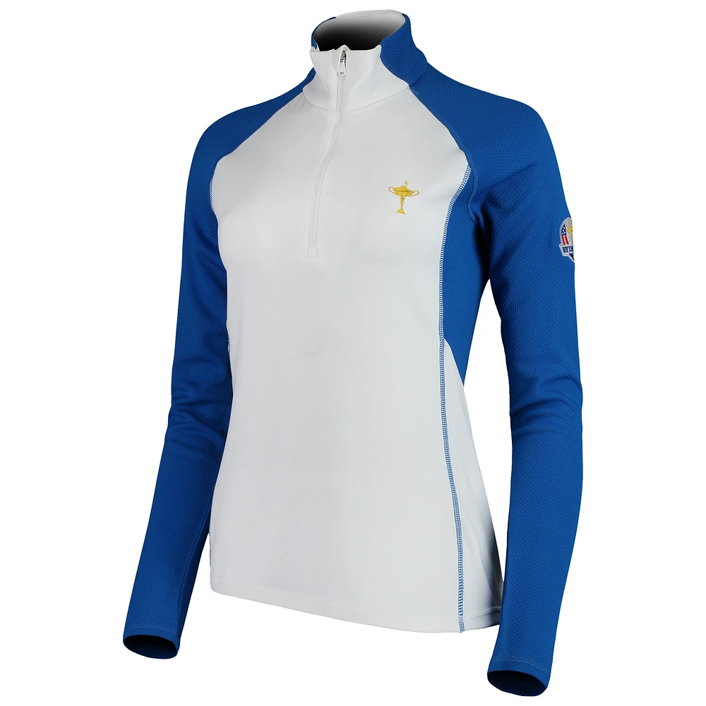 Veste pull raglan à demi-zip pour femme RLX blanche 2018 Ryder Cup Trophy Collection