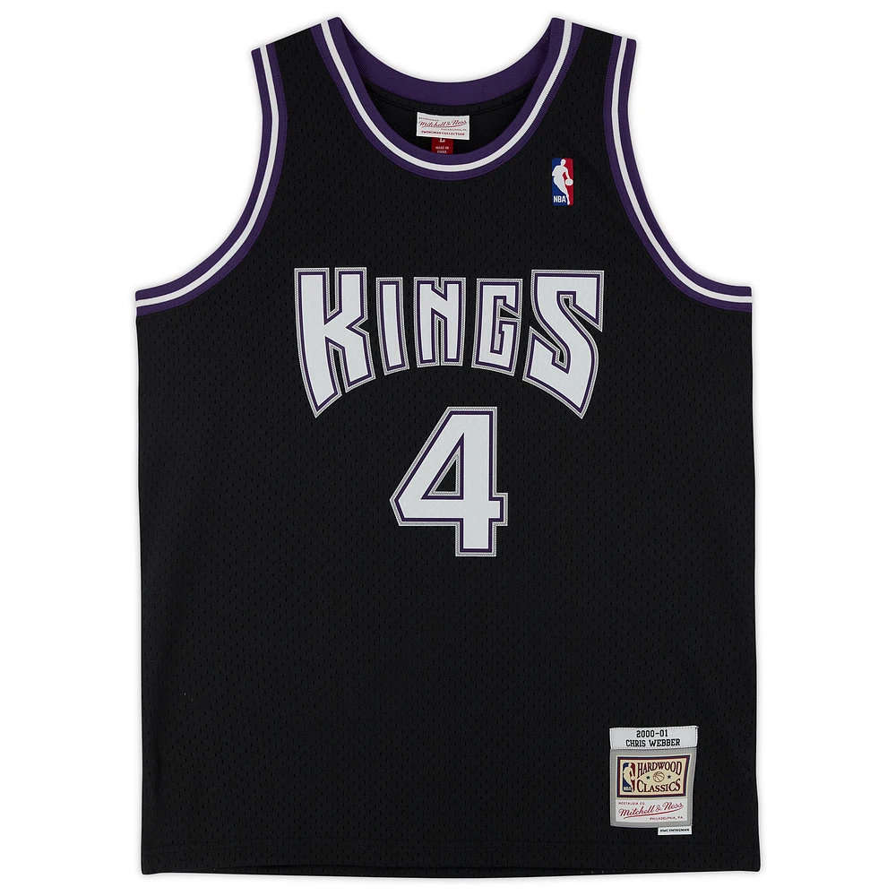 Maillot réplique autographié par Chris Webber des Sacramento Kings de Mitchell & Ness 2000-01 avec inscription « HOF 21 »