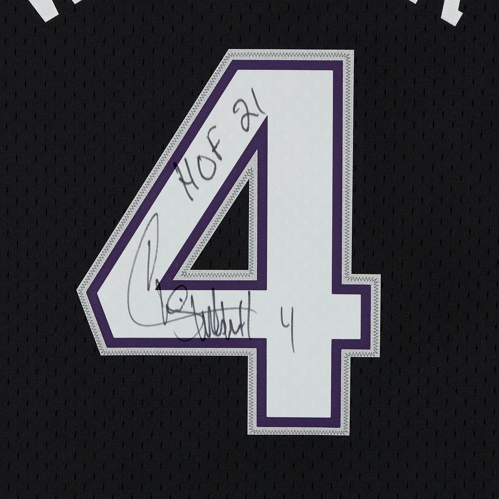 Maillot réplique autographié par Chris Webber des Sacramento Kings de Mitchell & Ness 2000-01 avec inscription « HOF 21 »