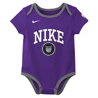 Infant Nike Purple/Black Sacramento Kings Just Do It Two-Pack Bodysuit Set