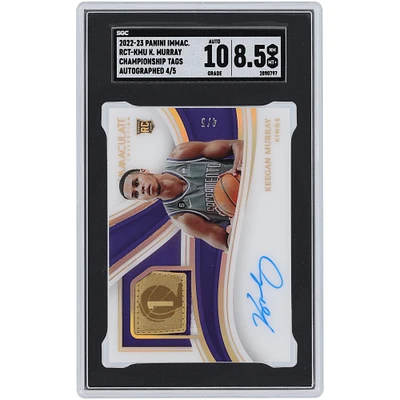 Keegan Murray Sacramento Kings Autographié 2022-23 Panini Immaculate Collection Championship Tags Autographe #RCT-KMU #4/5 SGC Authentifié 8.5/10 Carte Rookie