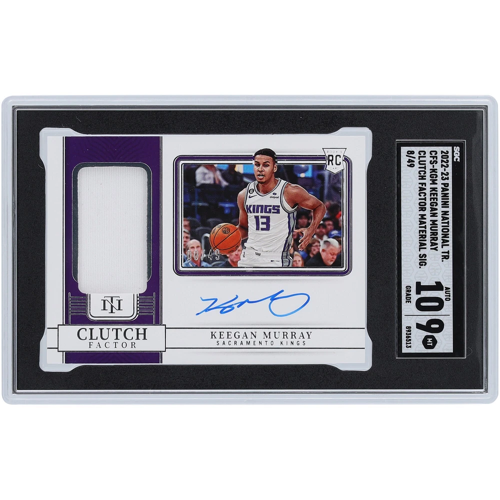Keegan Murray Sacramento Kings Autographed 2022-23 Panini National Treasures Relic #CFS-KGM #8/49 SGC Authenticated 9/10 Rookie Card