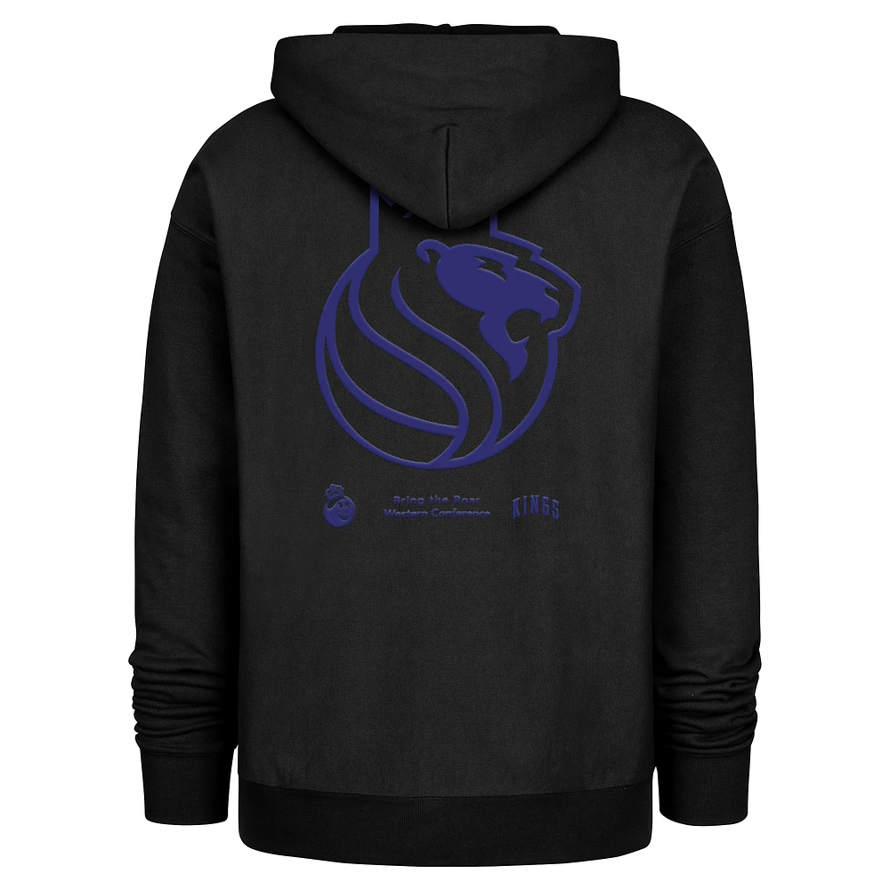 Men's '47  Black Sacramento Kings 2024/25 City Edition Double Crossover Foundation Pullover Hoodie