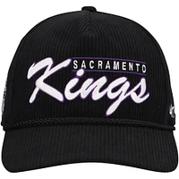 Men's '47  Black Sacramento Kings Double Header Sidepatch Cord Hitch Adjustable Hat