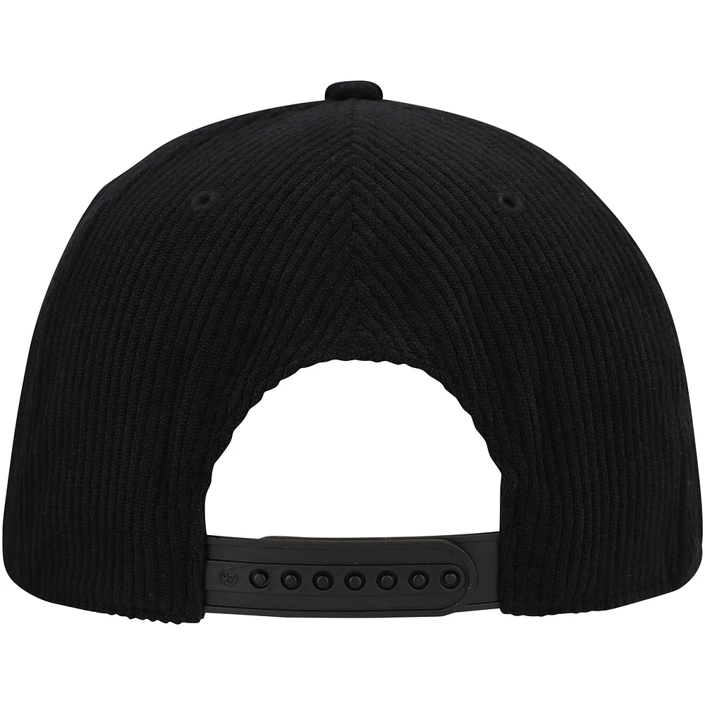 Men's '47  Black Sacramento Kings Double Header Sidepatch Cord Hitch Adjustable Hat