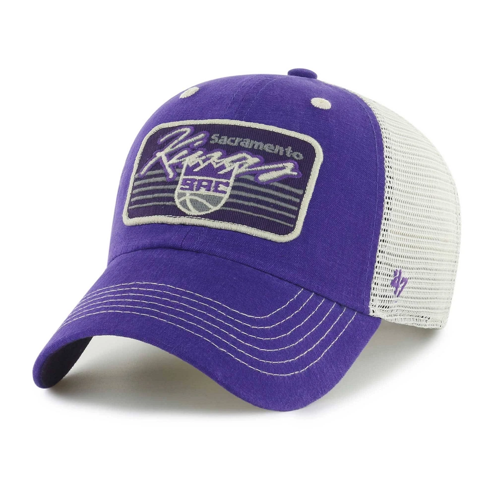 Casquette réglable de nettoyage à cinq points avec patch à cinq points violet des Sacramento Kings '47 pour hommes