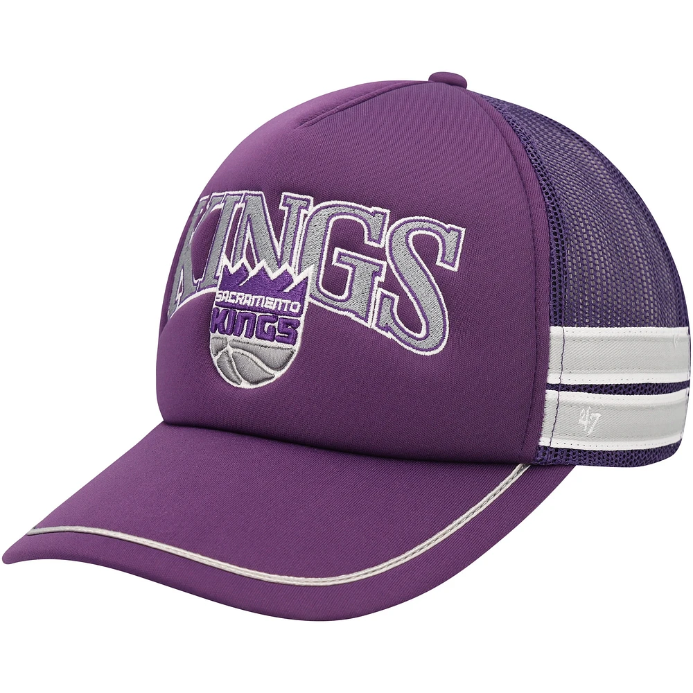 Casquette réglable de camionneur à rayures Sidebrand '47 Purple Sacramento Kings pour hommes