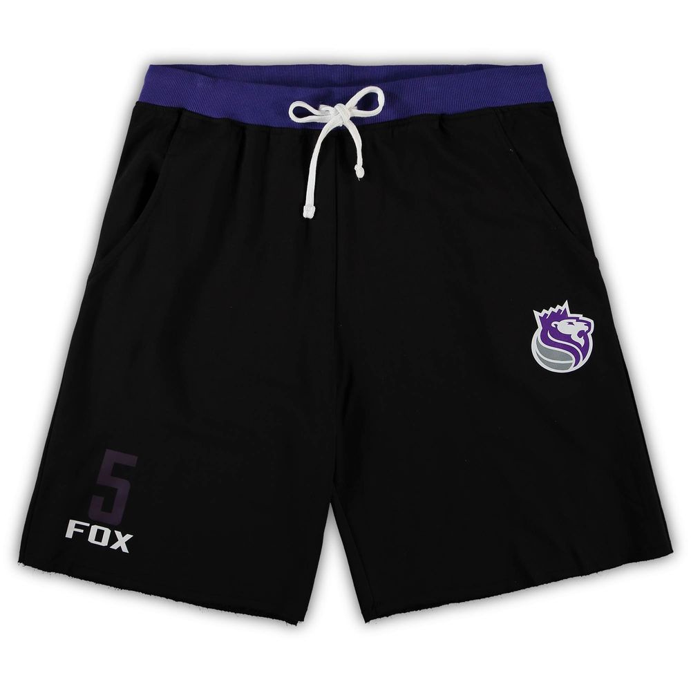 Men's De'Aaron Fox Black Sacramento Kings Big & Tall French Terry Name Number Shorts