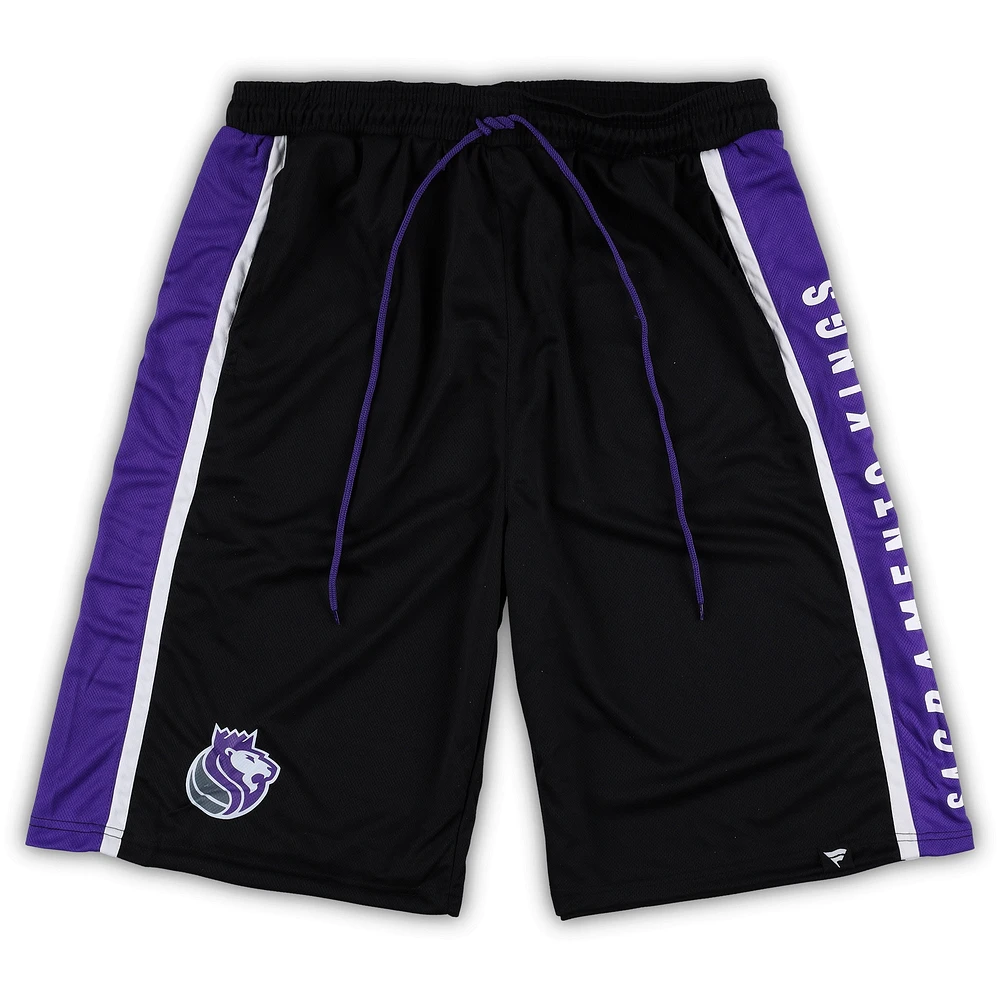 Short en maille emblématique noir pour hommes Fanatics des Sacramento Kings Big & Tall Referee