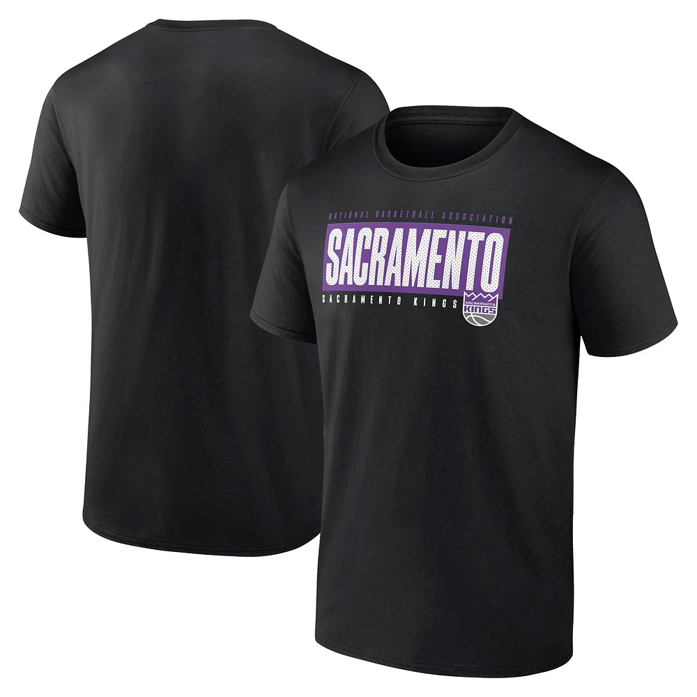 T-shirt noir Fanatics pour hommes des Sacramento Kings Box Out