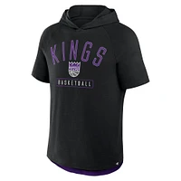 Men's Fanatics Black Sacramento Kings Pass Legend Raglan Hoodie T-Shirt