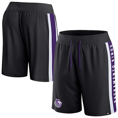 Short en maille emblématique d'arbitre noir des Sacramento Kings Fanatics pour hommes