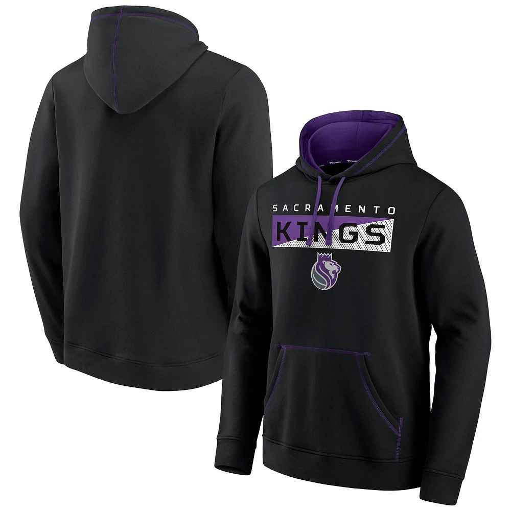 Men's Fanatics Black Sacramento Kings Split the Crowd - Pullover Hoodie