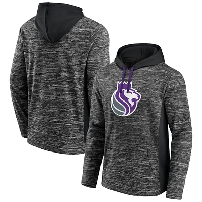 Men's Fanatics Charcoal Sacramento Kings Instant Replay Colorblock - Pullover Hoodie