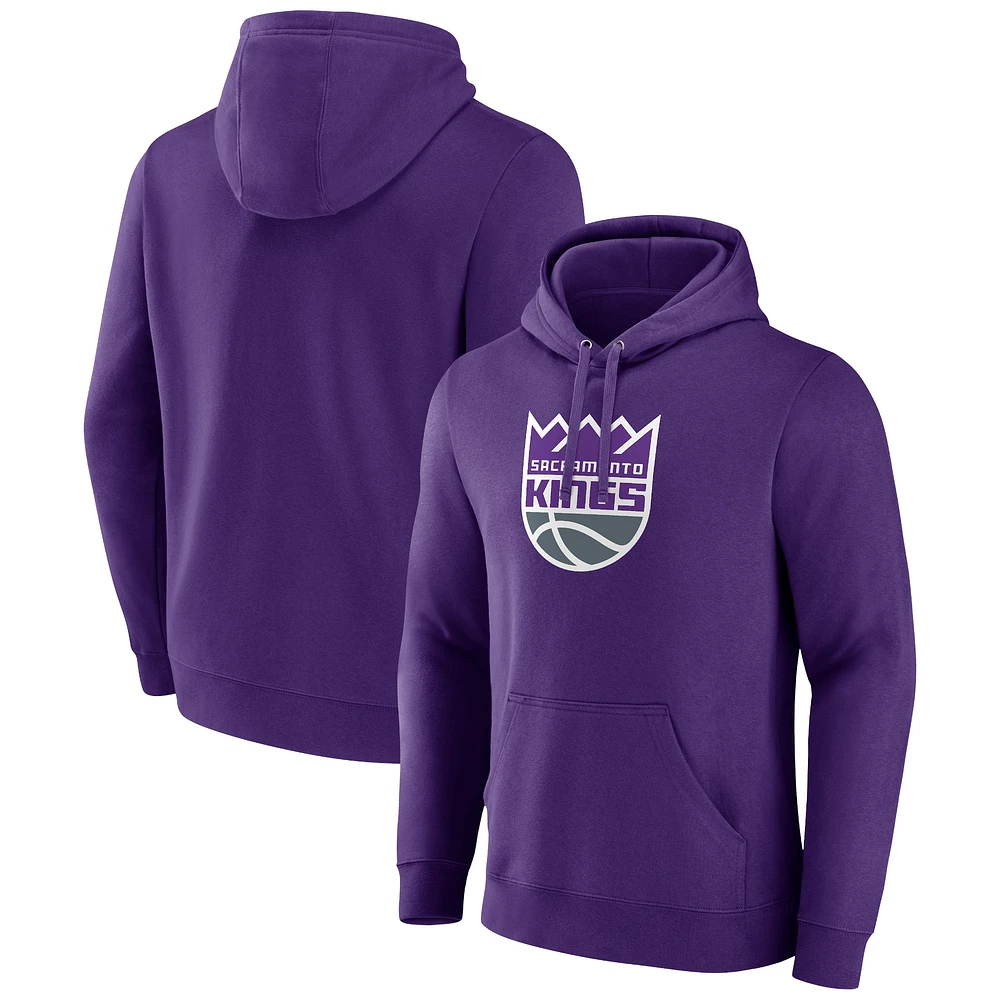 Sweat à capuche avec logo principal violet Fanatics pour hommes des Sacramento Kings