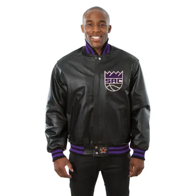 Sacramento Kings JH Design Domestic Team Color Leather Jacket - Black
