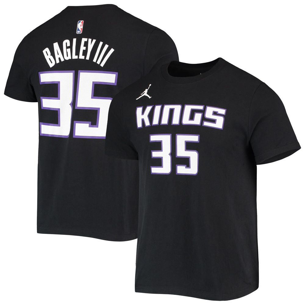 Men's Jordan Brand Black Sacramento Kings 2020/21 Statement Name & Number T-Shirt