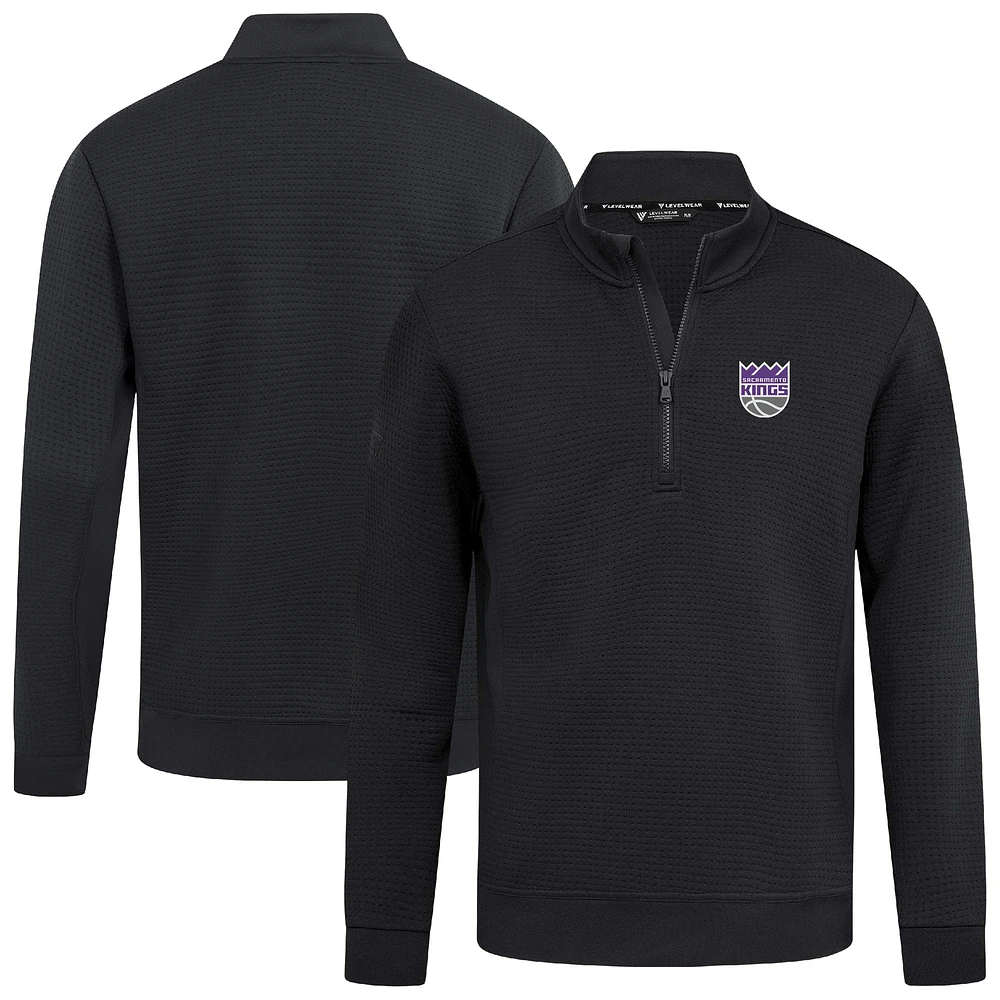 Men's Levelwear  Black Sacramento Kings Accolade Cushion Quarter-Zip Pullover