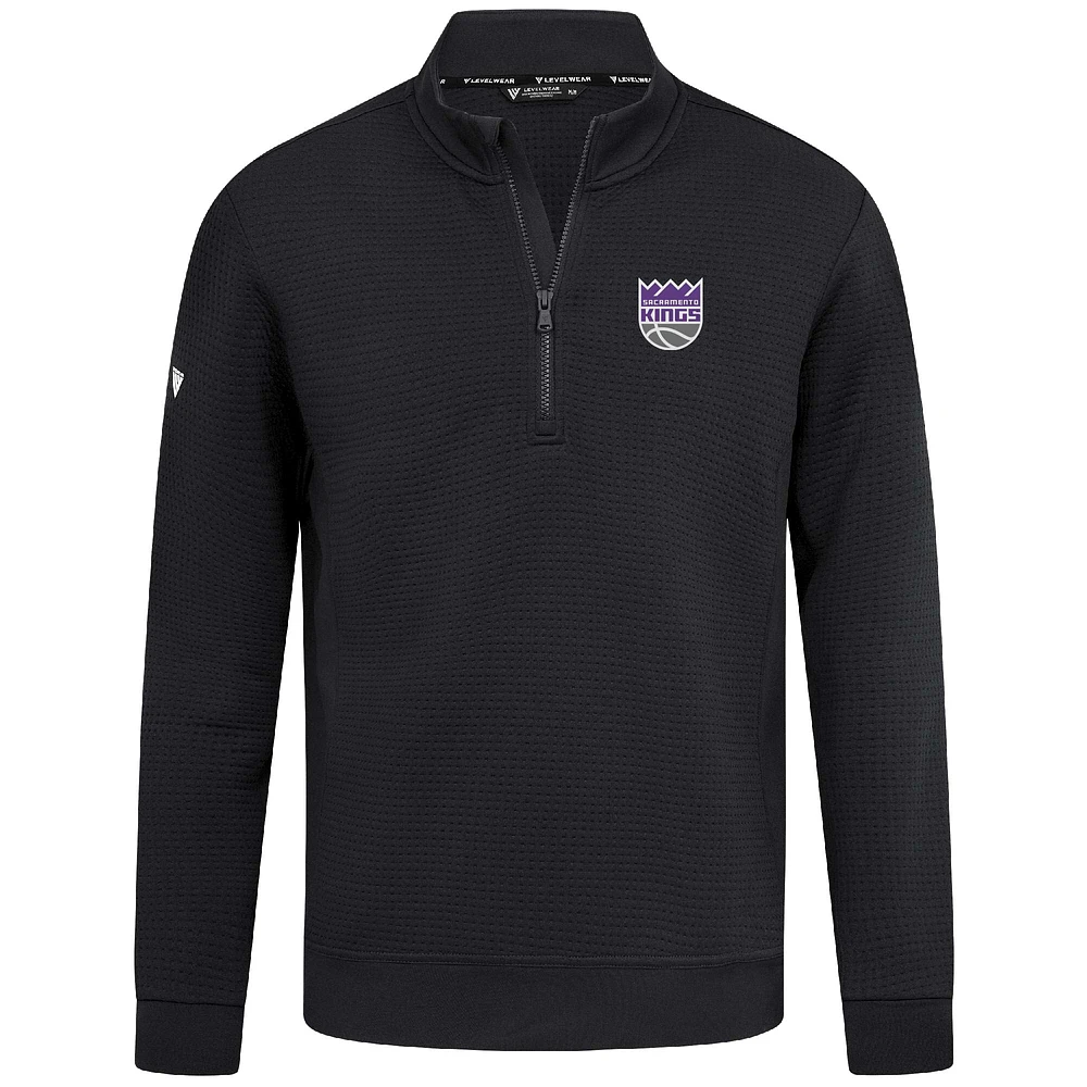 Men's Levelwear  Black Sacramento Kings Accolade Cushion Quarter-Zip Pullover